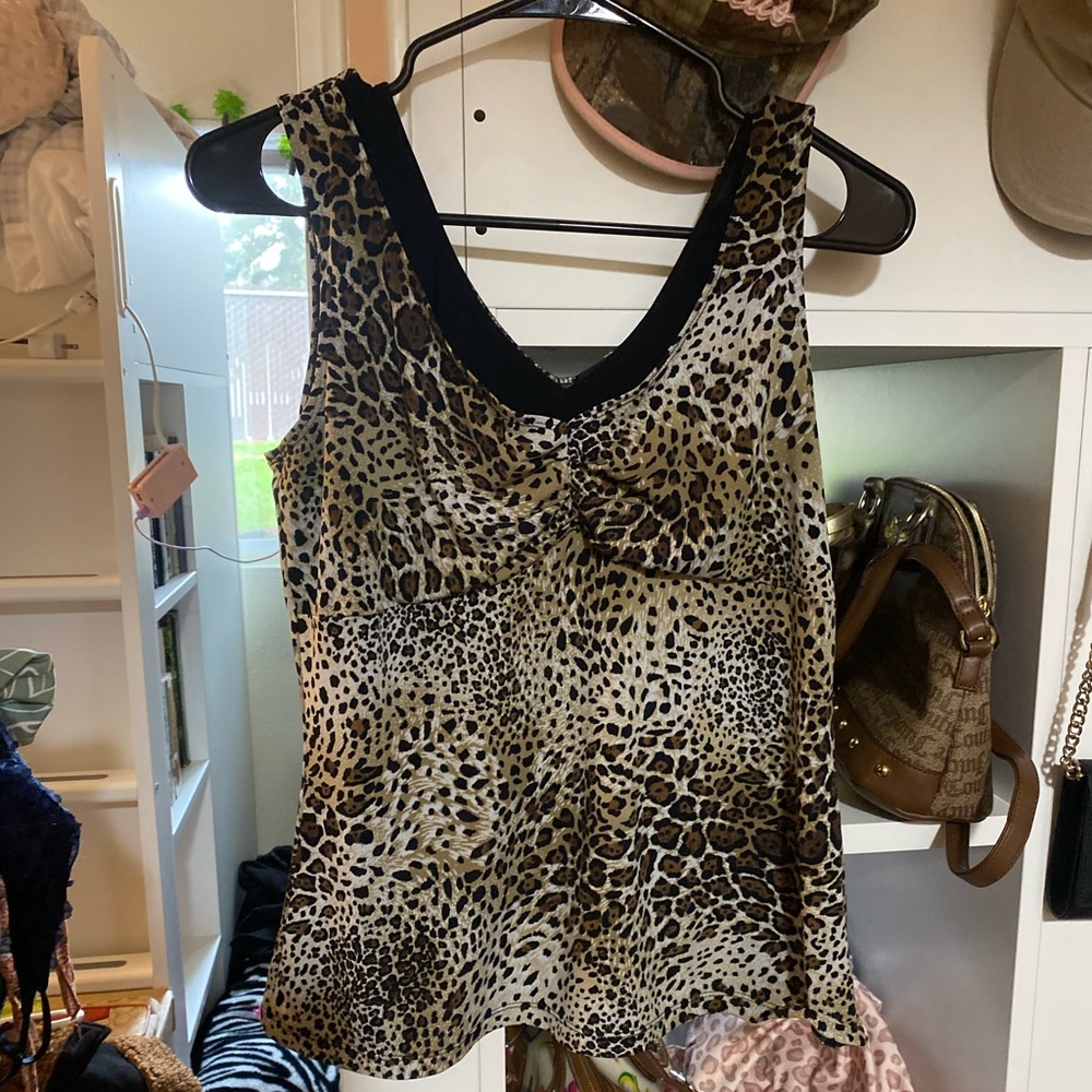 Cute Leopard Giraffe Print Synched Tank Top